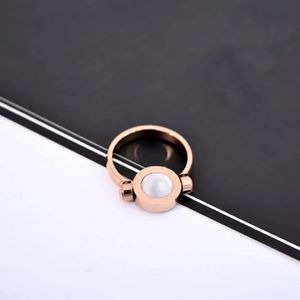 Alta qualidade ouro rosa dupla face rotação com pedras laterais anéis moda senhora criativo flip anel enviar presente original box283f