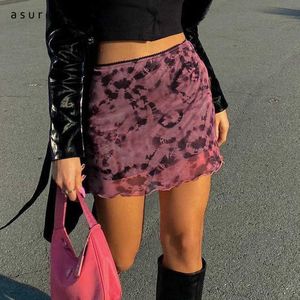 Kobieta Emo Spirts Mall Goth Y2K Ubrania Kawaii E Girl Mini Spódnica Dla Nastolatków Kobiet Punk Estetyczne Grunge 28504P 210712