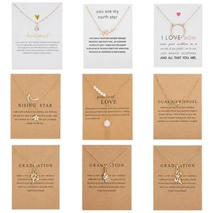 8 Modeller Dilek Kart Kelebek Inci Mektubu Ay Yıldız Kolye Kolye Kadın Klavikula Zincir Gerdanlık Düğün Çift