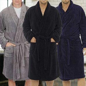 Moda Casual Męskie Szlafroki Szlafroki V Neck Z Długim Rękawem Para Mężczyźni Kobieta Robe Pluszowa Szal Kimono Ciepłe Mężczyzna Bathrobe Coat H0825