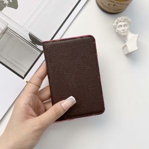 Designer Old flower Checkered Card Holder man business Famous Men Women luxury Short wallet pu credit mini Small wallets pocket pu3431