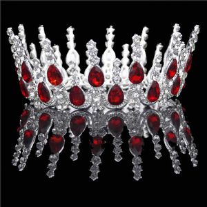 Na moda multicolored cristal luxo redondo rainha casamento coroa nupcial tiara strass dinestone cabeça jóias acessórios de cabelo x0625