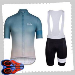 Rapha Team Cycling Kortärmad Jersey (Bib) Shorts Sätter Mens Sommar Andas Väg Cykel Kläder MTB Bike Outfits Sport Uniform Y21041458