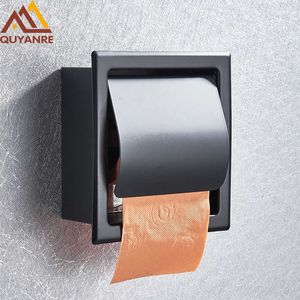 Куянр Matte Black Chrome Туалетная бумага держатель из нержавеющей стали 304 рулона коробка Porta Papel Higienico ткани 210709