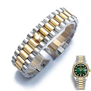 Pulseiras de relógio Bandas de relógio Banda para DATEJUST DAY-DATE OYSTERPERTUAL DATA Acessórios de pulseira de aço inoxidável 20mm Pulseira pulseira 22mm