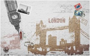 Custom Photo Wallpapers 3D Murales Wallpaper Modern Retro European Architecture Background Brick Wall Decoration Frameless Painting Pareti Carta Della Home Decor