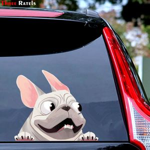 Wholesale french cars for sale - Group buy Three Ratels FC655 Cute French Bulldog Animal Car Window Bumper Body Sticker PVC Decal for Kids Room Wall Laptop