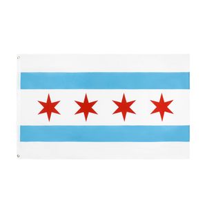 Wholesale state flags for sale - Group buy 3 x Ft x150cm us usa state chicago chicagoans flag Factory Price