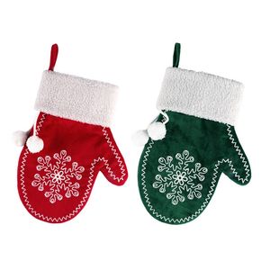 Christmas Stocking Decoration Red Velvet Rękawica Snowflake Candy Prezent Wrap Torba Choinka Wiszące Ornament FHHH21-686