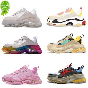 36-45 Track Crystal Bottoms Casual Women Men Dad Shoe Paris 17fw Triple s Sneakers Luxurys Designers Skor Vintage Utomhus Tennis Trainers Storlek