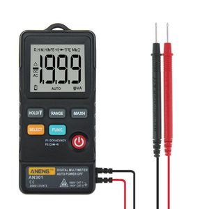 Multimetrar AN301 NCV Digital Multimeter 1999 räknar Ture RMS Profesional Automatisk multimetro AC DC Voltmeter Resistance Meter Tester