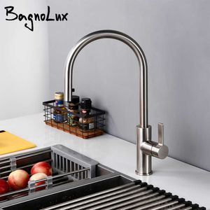 Brass Pull Out Kitchen Faucet Brushed nickel and Polishing Chrome kitchen and cold water Sink taps Kitchen Faucet 210719