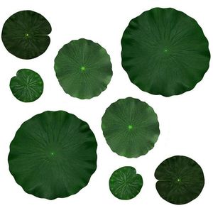 8 sztuk Sztuczna symulacja Lotos Lotus Liście pływające pianki Lily Water Lily Podkładki Ozdoby Ryby Pond Basen Akwarium Garden Deco Dekoracyjne Kwiaty Wre