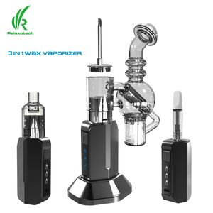 Electronic Portable Wax Dab Rig battery kit glass Water Pipe bubbler e nail recycler mini 3 IN 1 1300mAh Battery voltage setting Concentrates Vaporizer