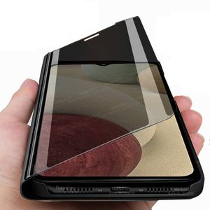 Luxury Smart Mirror Flip Magnetic Cases For Samsung Galaxy A12 Case On A 12 SM-A125F/DS Phone Cover Stand Book Fundas
