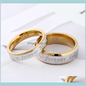 Europese Amerikaanse verkopende titanium voor altijd liefde roestvrij mode paar sieraden Valentijnsdag vne band ringen XVO6D