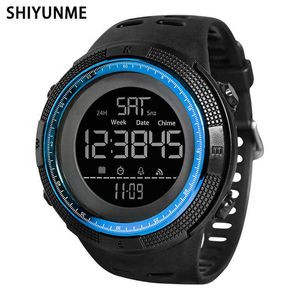 Shiyunme moda ao ar livre esporte relógio homens militar multifunções relógio tempo 3bar impermeável LED relógios digitais reloj hombre g1022