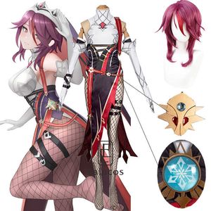 Genshin Impact Rosaria Cosplay kostium Game Game Dress Mundur Anime Halloween Costumes for Women strój Y0903