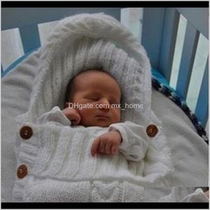 Borse Biancheria da letto per la scuola materna Baby Maternità Drop Delivery 2021 Born Kids Coperta in maglia di lana per bambini Swaddle Sacco a pelo Sacco a pelo Passeggino Wrap