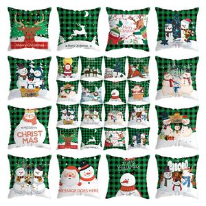 Christmas pillow cover Decorative Pillow-Covers Holiday Cushion Case Square Home Decor for Sofa Couch Chair Bedroom linen pillow-cover by Ocean freight P4