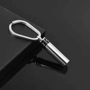 Keychains Pet Print Mini Cremation Urn Key Ring Stainless Steel Cylinder Memorial Chain For Men Keepsake Ashes Jewelry Wholesale