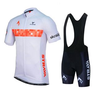 Strava Novo Ciclismo Jersey Kit Verão Conjunto ao ar livre Bicicleta Competição Competição Bib Gel Shorts Ropa Hombre Conjuntos de Racing