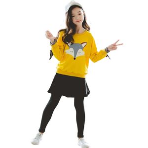 Kids Clothes Girls Cartoon Suit For Hoddies + Pants Sets Plaid Pattern Children's Costume 6 8 101 2 14 210527
