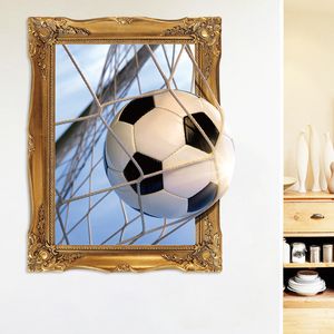 Небольшой размер 45 * 60см 3D футбол наклейка стены стикер спальня предпосылки muurstickers voor kryen kamers наклейки muraux 210420