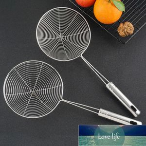 1 st Kitchen Tools Silikonhandtag Oljekanna Sildren Ladle Skimmer Oval Fine Mesh Rostfritt Stål För Mat Fabrikspris Expert Design Kvalitet Senaste Style Original