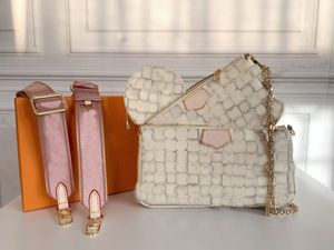 Donne di alta qualità preferite 3 pezzi Borse in pelle Multi Pochette Accessori Borsette Fiore marrone Mini Pochette Borsa a tracolla Borsa a tracolla 44823