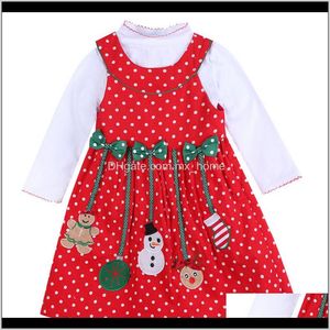 Baby Baby Maternity Drop Delivery 2021 Girls Sets Year Clothes Kids Long Sleeve Christmas Man Dot Dress Childrens Twopiece Clothing For Autum