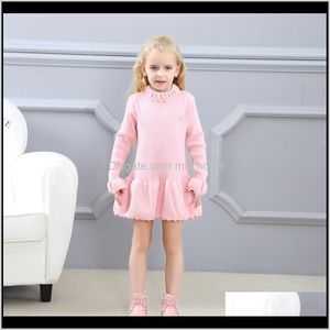 Детская осенью-водолазка хлопковый громкоговоритель рукава высокого качества свитера для детей одежда 37Y VCB8T девочек платья SU2DV