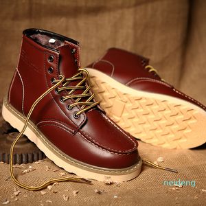 2021 Mens Boots Winter Boots Black Khaki Wine Red Top Quality Military Triple Martin Boots Size 38-44