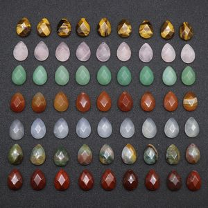 13 * 18mm Flat Back Assorted Loose Stone Faceted Teardrop Cab Cabochons Pärlor för smycken Göra Healing Crystal Wholesale