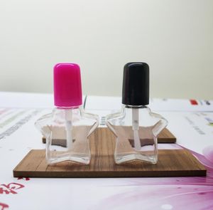 Mini Cute Clear Plastic Empty Star Shape Nail Polish Bottle With Cap BrushPlastic-Nail Bottles For Children SN2676