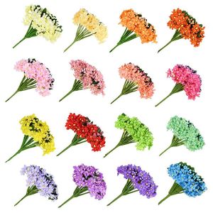 Ghirlande di fiori decorativi 12/36pcs Mini Stame artificiale Fiore di seta Bouquet finto Ghirlanda fai da te Accessori per album Decorazione di nozze Fo