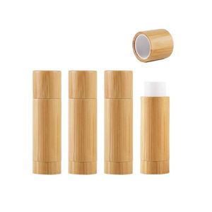 2021 nuove bottiglie di imballaggio da 5 g Rossetto tubo per balsamo per labbra in bambù vuoto ecologico all'ingrosso per cosmetici