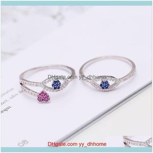 Band Rings Jewelryeuropean Network Celebrity Trend Personality Fashion Gold-Plated Eyes Lucky Charm Devils Eye Love Glasses Couple Ring Drop