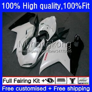 Einspritzverkleidungen für DUCATI 848R 1098R 1198R 848 1098 1198 S R Karosserie Perlweiß 14Nr