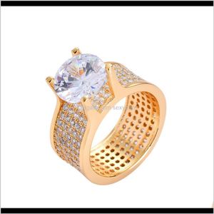 Solitaire Hip Hop Mens Ring Iced Out Fashion Rings High Quality Top Grade Luxury For Lovers Pid3F 2Emai