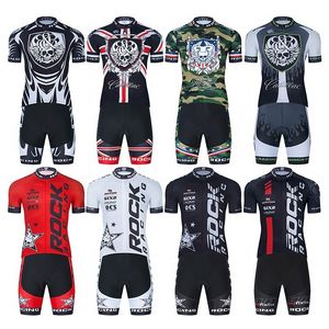 ROCK RACING 사이클링 팀 저지 19D 자전거 쇼트 세트 Ropa Ciclismo Mens 사이클링 의류 키트 여름 자전거 Maillot Culotte