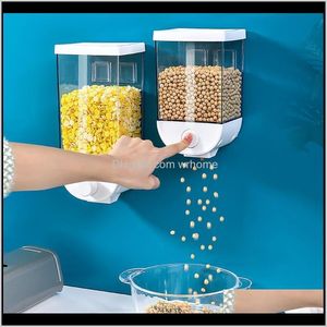 Storage Housekeeping Organization Home Gardenstorage Easy Press Type Container Cereal Dispenser Wall Mounted Sealed Tank Box Kitchen Supplie