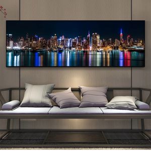 New York Skyline View Leinwandgemälde an der Wand Kunst Poster und Drucke Manhattan Landschaft Leinwand Bilder Home Wall Decor