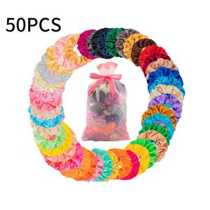 Candy Color Women Girl Scrunchies Simple Style Multicolor Elastic Hair Band for Gift Party Wholesale Price