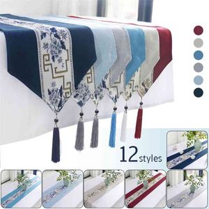 Luxury Table Runner With Tassel For Dining Wedding Party Banquet Cake Floral cloth Decoration 210628