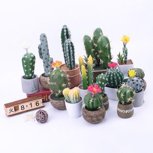 Decorative Flowers Wreaths Simulation Green Plant Potted Fleshy Fairy Cactus Small And Medium sized Plants Home Decoration DIY Fake Grass