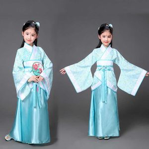 Antik Çin kostüm çocuk hanfu tang hanedanı geleneksel drgirlbaby princtoddler peri güzellik çocuk balo salonu dansı