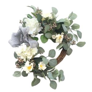 装飾的な花の花輪の家の装飾自然のつる枝の花の葉の植物の植物の結婚式の春の花輪DIYを使用多機能人工