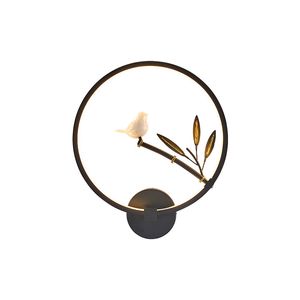 Kinesisk stil Svart Vit Vägglampor 16W Modern Sconce med blomsterdekoration för vardagsrum Bedroom Bedside Lighting 110 / 220V