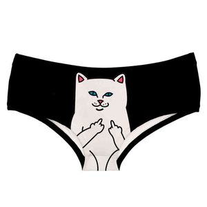 Deanfire Süper Yumuşak Kadınlar 3D Külot Iç Çamaşırı Kedi Miyav Kitty Komik Baskı Kawaii Push Up Seksi Külot Lingerie Thong Kadın için